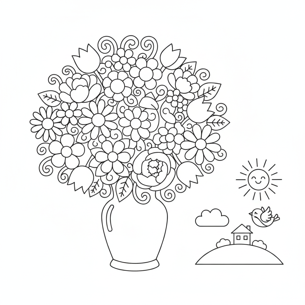 Flower Coloring Pages — printable coloring page 3