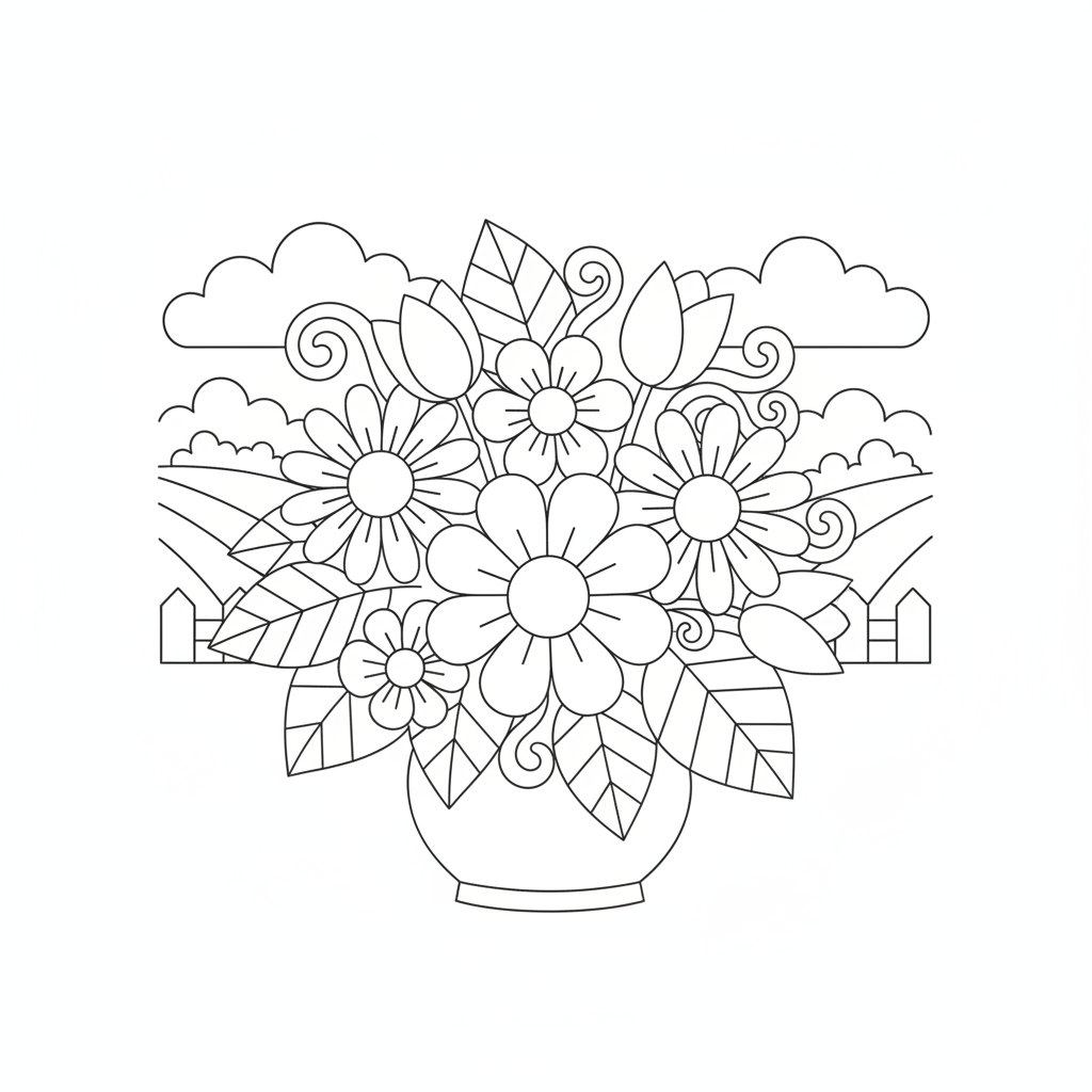 Flower Coloring Pages — printable coloring page 4