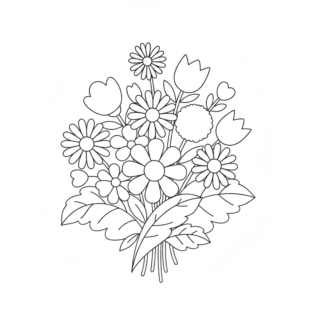 Flower Coloring Pages — printable coloring page 6