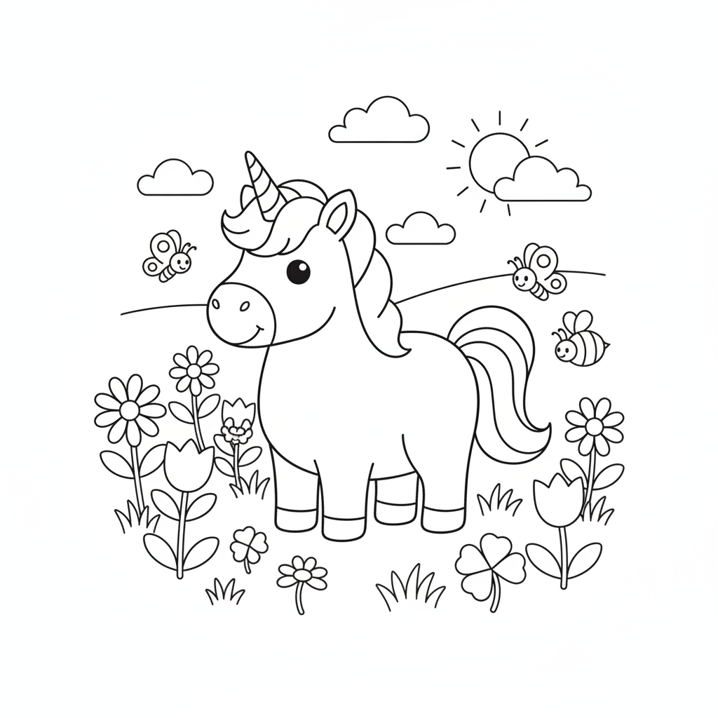 Unicorn Coloring Pages — printable coloring page 3