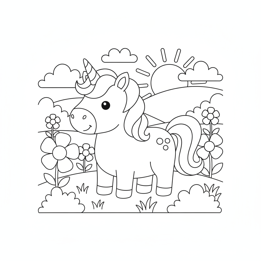 Unicorn Coloring Pages — printable coloring page 4