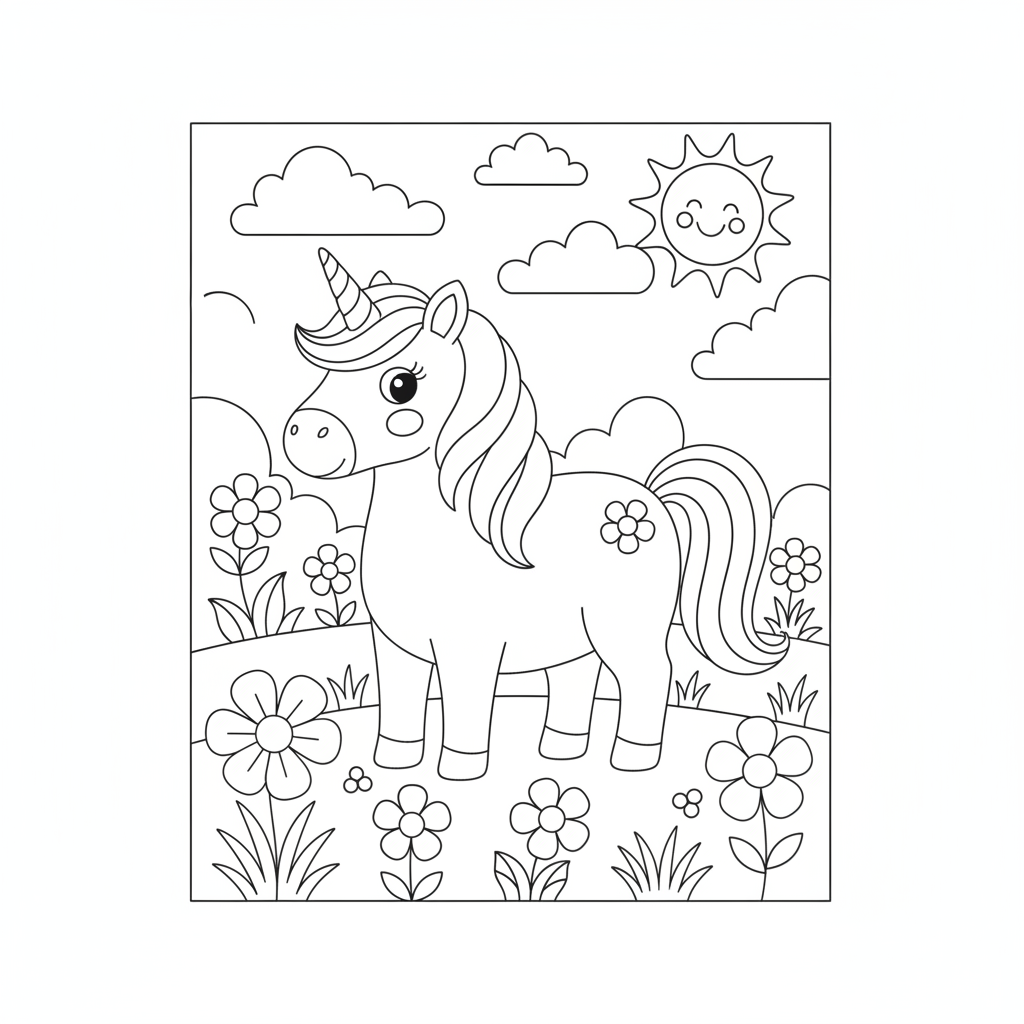 Unicorn Coloring Pages — printable coloring page 6